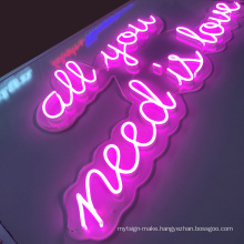 Custom led neon sign unbreakable acrylic backing board led neon letter sign wholesale neon sign